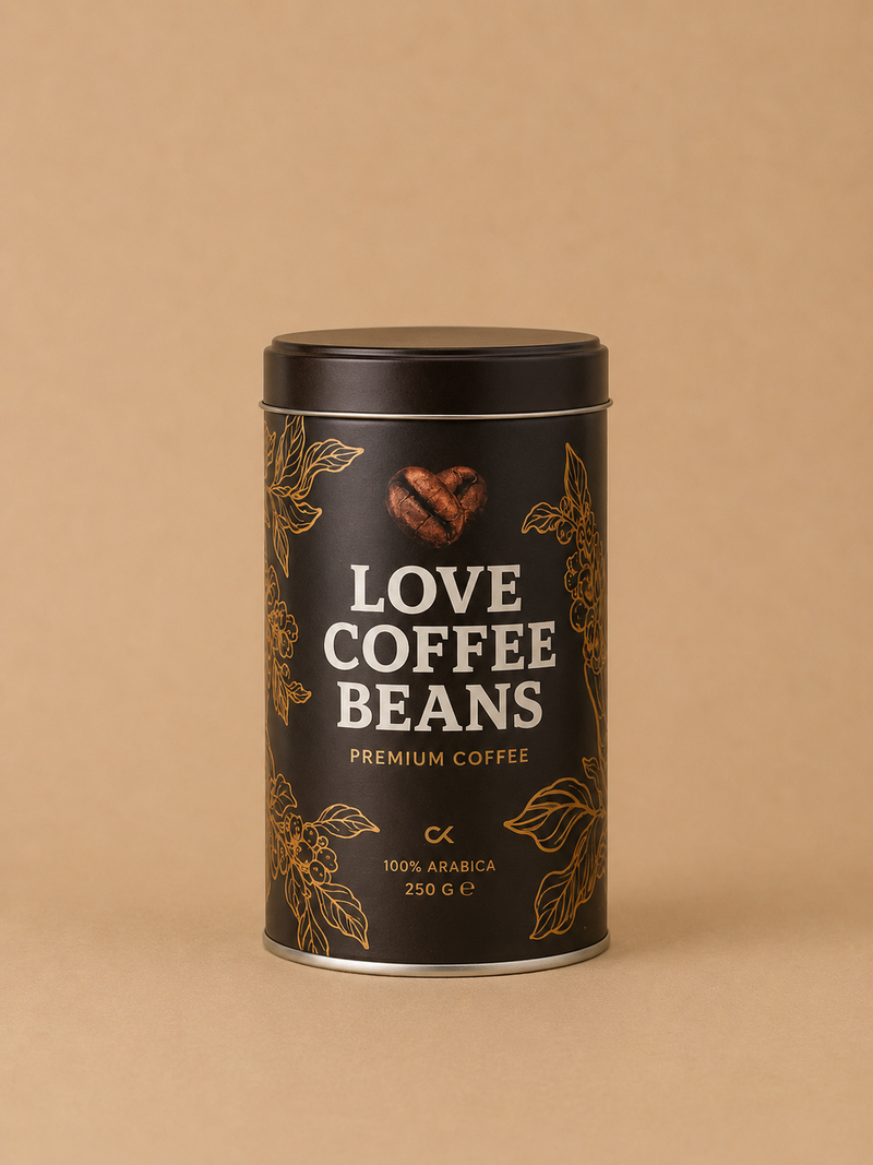 Love Coffee Beans Koffie Blik